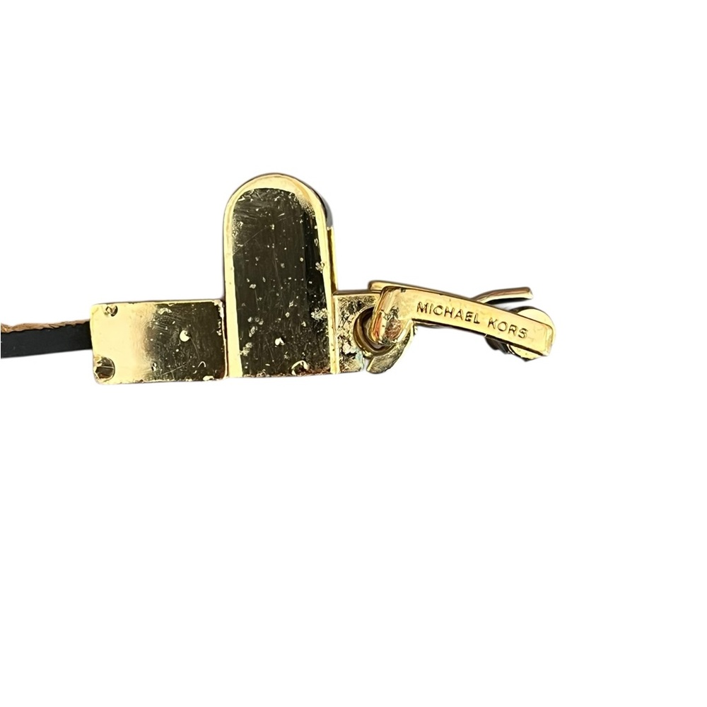 Michael Kors Leopard Skinny Belt in Calf Hair Gold Tone Buckle Size 39.5” - Picture 7 of 9